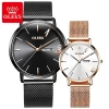 OEM Watch Brand OLEVS  Watches Stainless Steel Case Couple Watches Luxury Quartz Women / Men Wristwatches