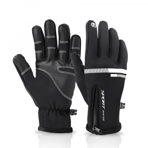 OEMWinter Ski Sports custom Touch Screen Thermal Windproof Heated Full Finger Warm Motorcycle Bike Bicycle Cycling Gloves