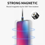 On stock 3 in 1 round magnetic phone cable for micro/IOS / Type C cell phone fast charging magnetic usb cable with cheap price