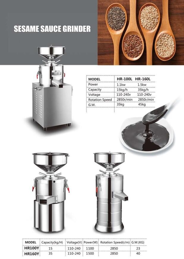other food processing machinery sesame sauce grinder peanut butter grinding making machine south africa HR-100Y