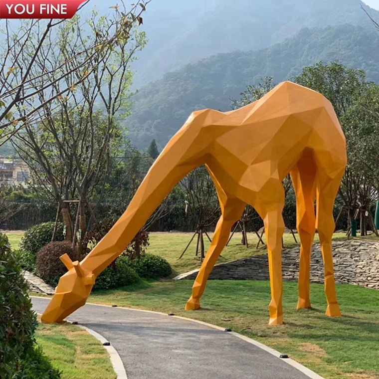 Outdoor Large Garden Decoration Fiberglass Giraffe Sculpture Resin Animal Statue