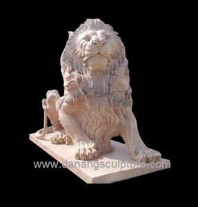 Outdoor Large White Marble Lion Statue For Sale Garden Life Size Stone Lion Statue DSF-T149