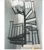 outdoor metal helical stairs with grid steps