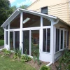 Outdoor rain / sun proof aluminum sun room glass house for exterior garden