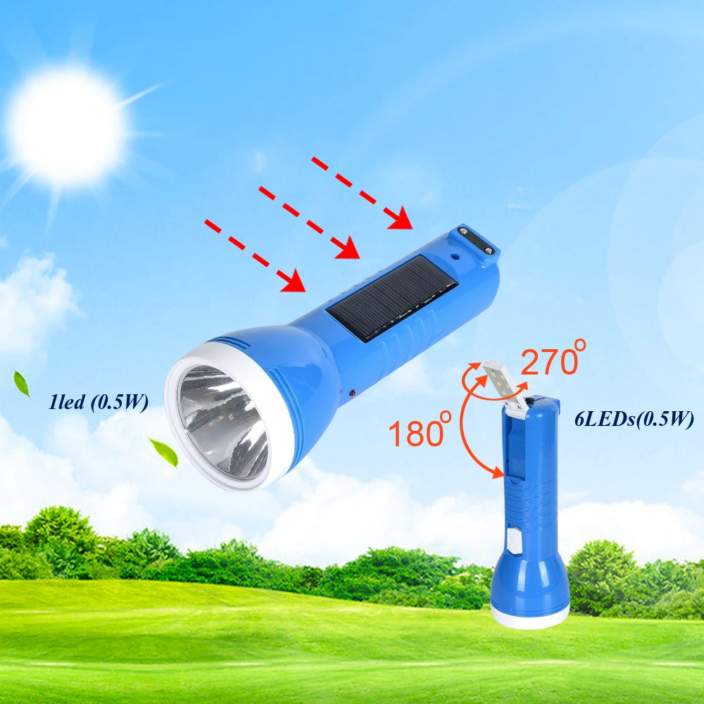 Outdoor Solar Flashlight long Distance Waterproof Rechargeable LED torch searchlight Flashlight led torch flashlight