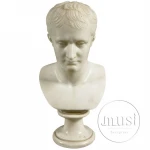 Outdoor Traditional Natural White Stone Statues Caesar Bust