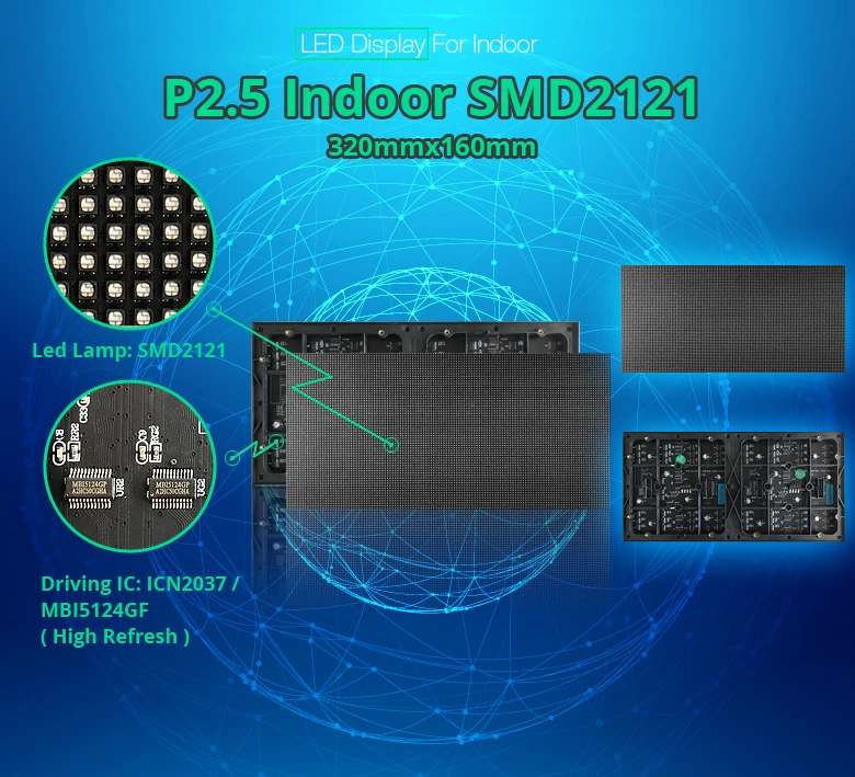 P2.5 smd2121 indoor led display module