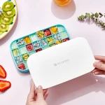 Patented product Blue Ice Cream Maker wholesale  multi-layer 28 cubes PP Ice Cube Tray mold and lid  in kitchen