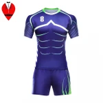 paypal accepted High Quality sublimation Custom blue sport wear rugby uniforms mens OEM rugby kits rugby shirts jersey