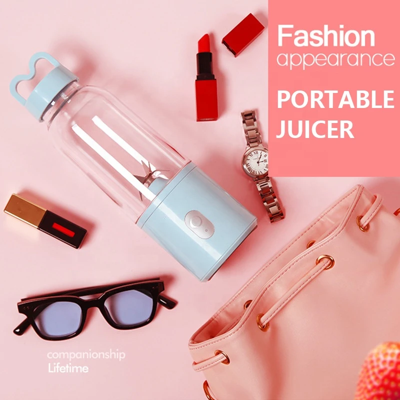 Personal Portable juicer blender fruit extractor BPA free Electric Mixer bottle with 4 Blades USB Rechargeable