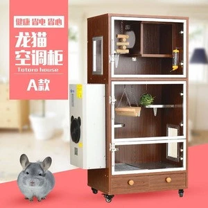 Pet air conditioner for wooden chinchilla house