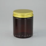 PET round plastic containers packaging cosmetic cream jar amber plastic jars