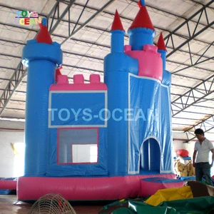 Pink Custom Theme Inflatable Princess bouncer with slide castle Party Jumpers