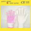 pink pvc dotted cotton gloves/ popular /kids fur mitten gloves