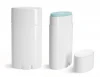 Plastic Tubes, .35 oz 1.76 oz 2.65 oz White Polypropylene Deodorant Tubes with Flat White Caps