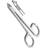 Pointed Tip Nail Scissors Stainless Steel Half Paper Coated Manicure Nail Scissors
