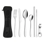 Portable Camping Utensil Set Stainless Steel flatware set, Outdoor Travel Dinner Set