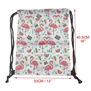 Portable polyester reusable designer waterproof cute Draw String bag for promotional gift