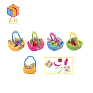 Pretend play educational 4 mini shopping baskets puzzle game toys for kids