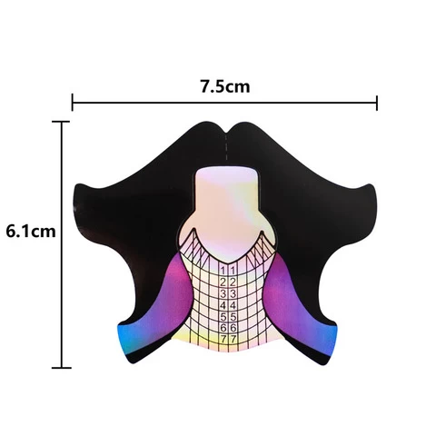 Private Label Custom Logo Holographic 500 Pcs/Roll Nail Art Gel Extension Butterfly Fish C Curve Nail Form