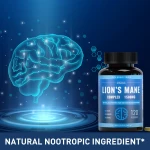 Private Label Organic Nootropic Brain Supplement 1500 mg Lions mane Hericium Mushroom Extract Powder Capsules