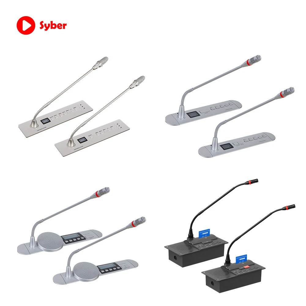 Professional Wired Digital Conference System With Audio Microphone System Voting  Hand In Hand Gooseneck Mic For Meeting Room