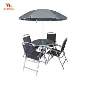 Promotional Garden Items Furniture Umbrella Table Chairs Set