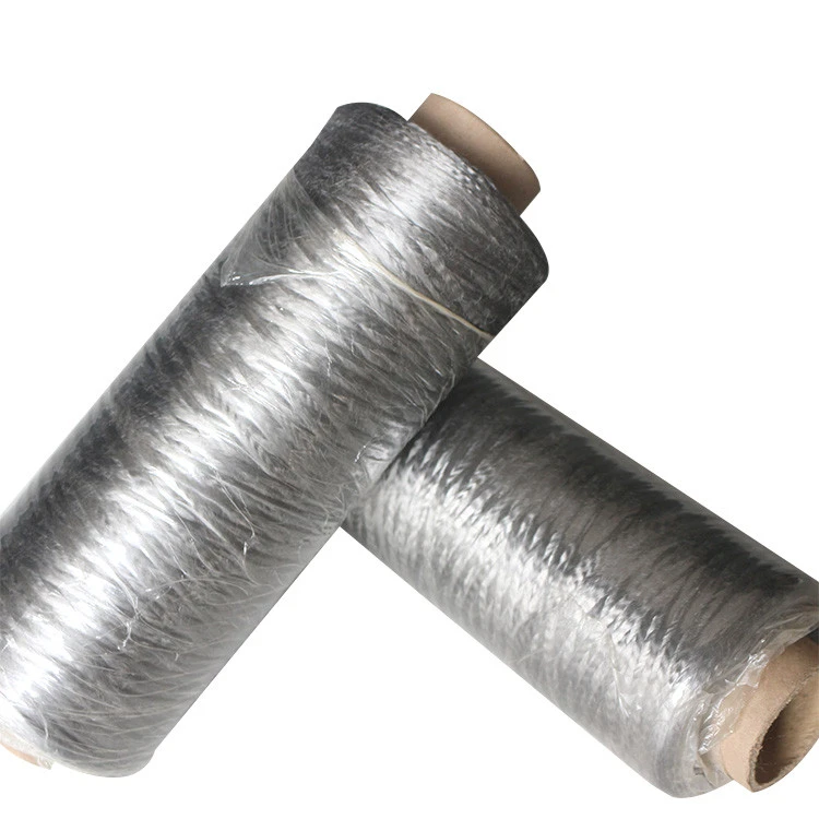 Promotional Sewing Thread Conductive Fiber Metallic Knitting Yarn For Spa Gloves Touch Screen Gloves