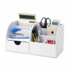 Pu desk storage organizer set,leather desk organizer for pen/pencil/smartphone