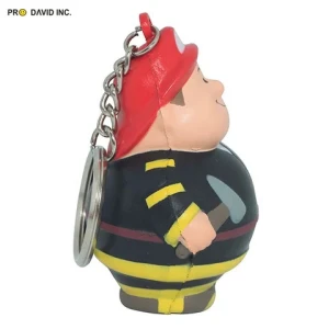 PU Foam Promotional Gifts PU Fireman Bert shape keychain Anti Stress Ball Anxiety Reducer