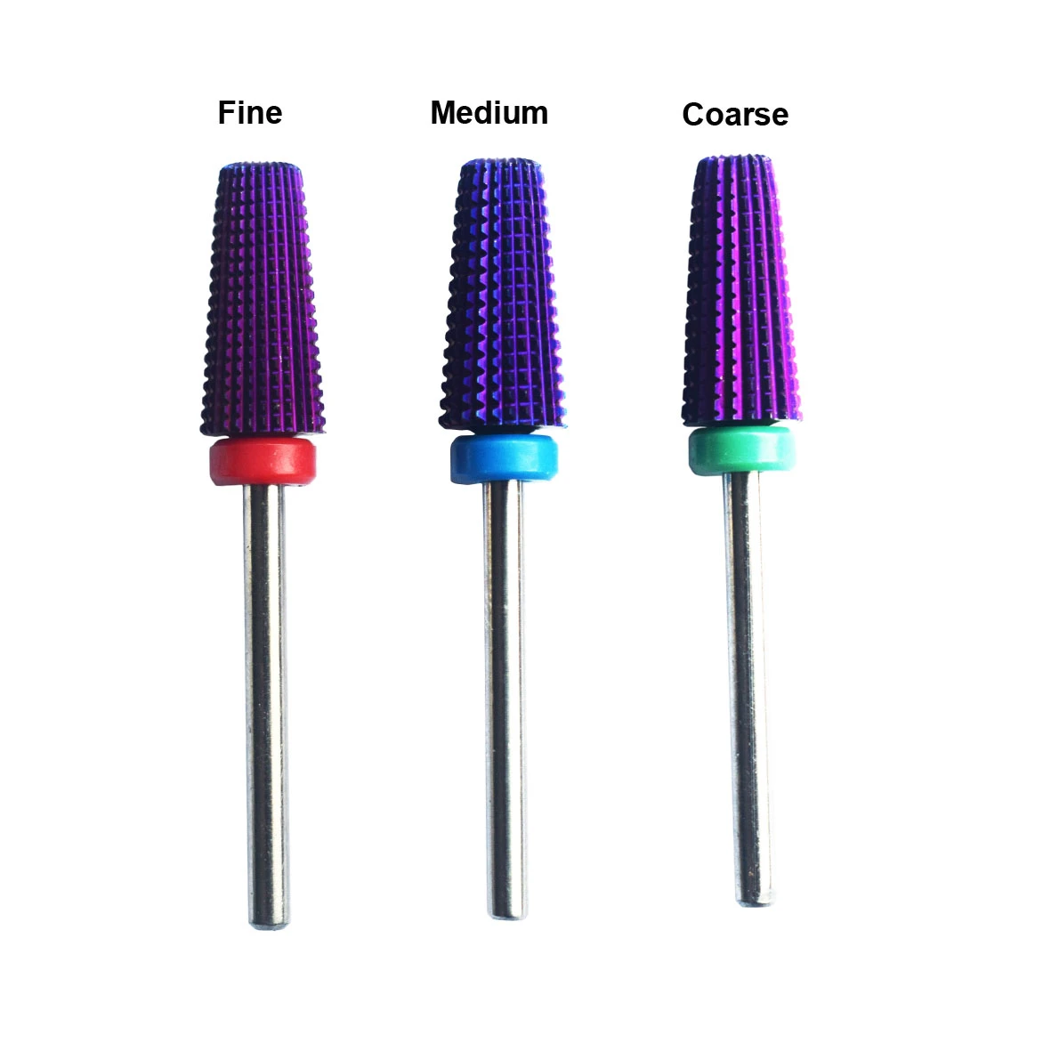 Purple Tungsten Carbide Nail Drill Bit 5 In 1 Tapered Drills Milling for Manicure Remove Gel Acylics Nails Accessories Tools