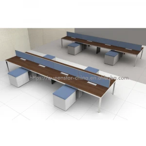 QS-OW-BER01 Office furniture 4 or 6 seater office workstation with divider screen office cubicle