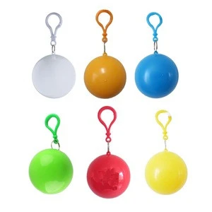 Quick shipping ball packing disposable pocket poncho PE raincoat for Gift