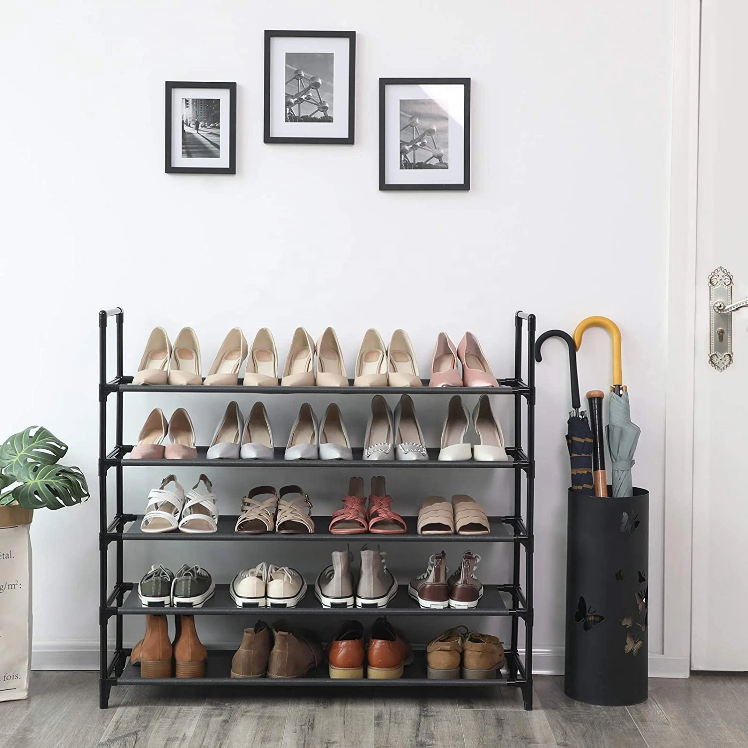 RackStorage Shoe Organizer Holds Hot Selling 5-tier 15 Pair Metal Shoe Rack Shelf Living Room Furniture Modern Iron