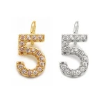 Real Gold Plating Copper Arabic Numerals  Pendant Digital Accessories Diy Custom Earrings Necklace Bracelet Accessories