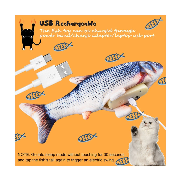 Buy Realistic Flopping Fish Simulation Wiggle Fish Catnip Toys Electric ...