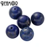 REAMOR Blue Lapis Lazuli Beads Natural Stone Small Hole Loose Beads Charms For Beaded Bracelet Jewelry Making Wholesale 6/8/10mm