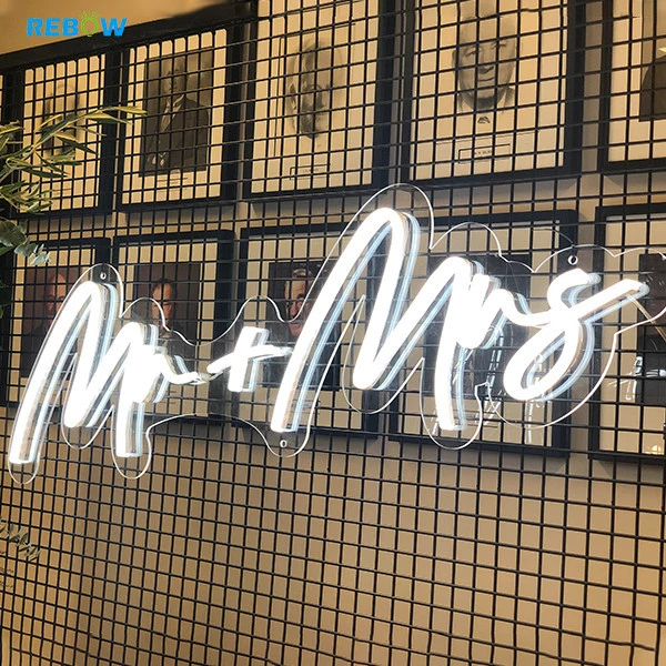 Rebow Flex Wedding Signage Neon Light Bar Club Party Mr And Mrs Marry Me Letters Custom Neon Signs