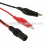 Red & Black Test Leads with Alligator Clips Jumper Cable to DC Barrel Jack 5.5*2.1mm