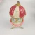 Red Musical Carousel with White Royal Horses Wind up Music Box Decorated with Flowers Faberge Style Unique Handmade Gift Idea
