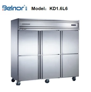 Refrigeration Equipment 6 Doors Commercial Kitchen Vertical Freezer and Refrigerator