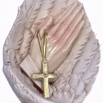 Religious  Resin Craft  Angel Wings Put  Hands Together In Prayer With Cross For Home  Desk  Decoration
