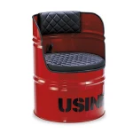 Retro Dining Chair Loft Metal For Cafe Bar Furniture Restaurant Creative Sofa Red Iron Oil Drums Chairs Paint Bucket