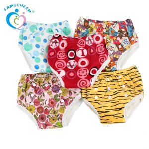 Reusable Children Cloth Diaper Nappy Waterproof Panties Kids Toddler Underwear 4Layers Cotton Baby Potty Training Pants