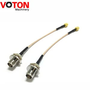 rf jumper cable with TNC female bulkhead to RPSMA male straight crimp connectors 15cm RG316 cable assembly