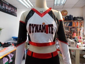 Royal Metallic lycra cheerleader uniform cheer outfit wear skort