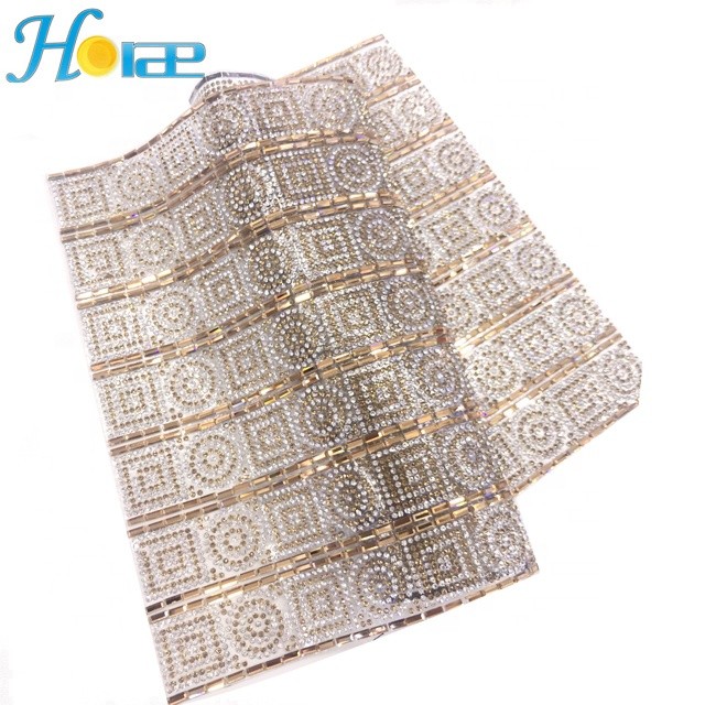 S087 fashion style factory supply  iron on hotfix rhinestone mesh sheet rhinestone sheet crystal for fabric