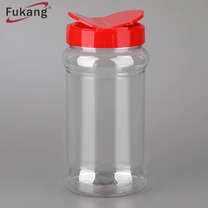 Seasoning Storage Box Spice Jar Shaker Custom Pet Plastic Transparent Salt Condiment Bottle Cruet Kitchen Pepper Jar