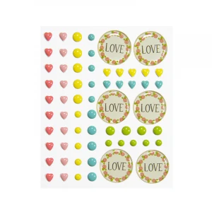Self Adhesive Sprinkles Enamel Dots Custom 3D Epoxy Sticker for paper crafting