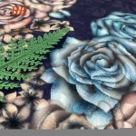 SHAOXING Luxury design flower design soft touch burnout knit digital print polyester korea velvet fabric